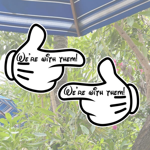 We’re With Them - Pointing Mickey Hand Cruise Ship Door Magnets Character Customizable