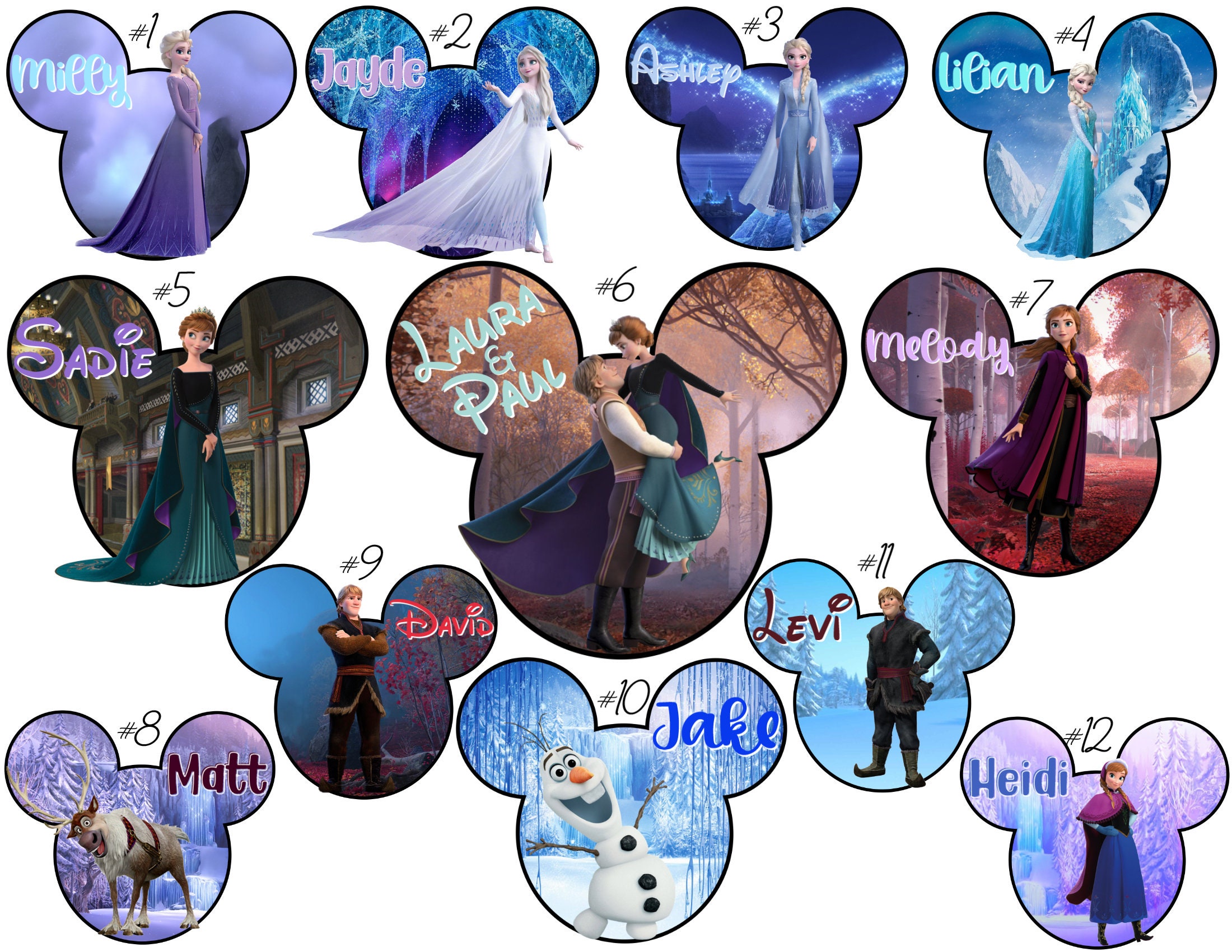 Aimants de porte de bateau de croisière avec nom personnalisable Disney Cruise La Reine des neiges