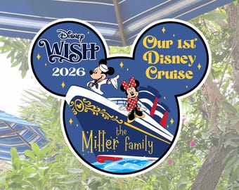 Our First Cruise Family Cruise Door Magnet Customizable