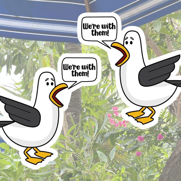 We’re With Them - Pointing Seagulls Cruise Ship Door Magnets Character Customizable