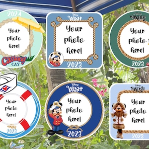 Family Picture Frame Cruise Door or Fridge Magnet