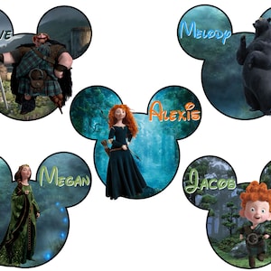 Brave Merida Disney Cruise Ship Door Magnets Character Customizable Name