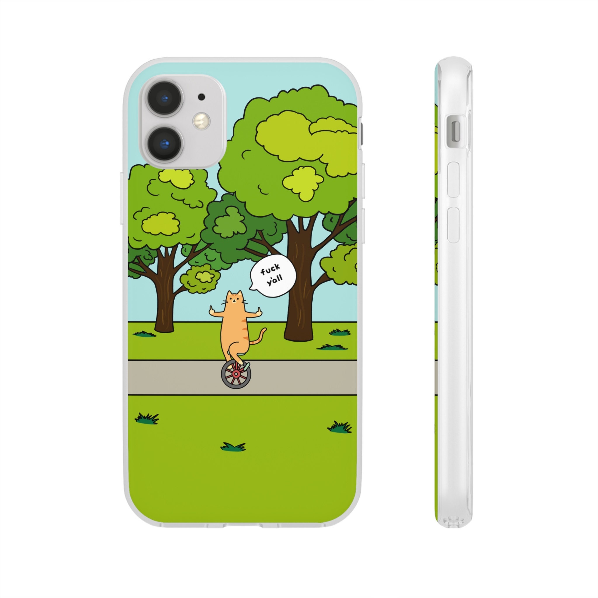 Cartoon Cat Phone Case Funny Cat Phone Case Cat Phone Case Etsy