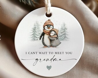 Pregnancy Announcement Grandparent Ornament, Baby Announcement, New Grandma Grandpa Gift, First Time Grandparents Christmas Gift