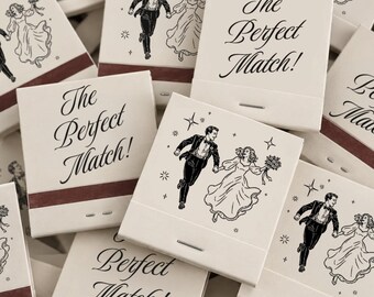 Custom Wedding Matchbook, Wedding Decor, Engagement Party Decor, Bridal Shower, Wedding Guest Favors, The Perfect Match, Party Favors