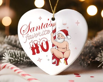 Santa's Favorite Ho Christmas Ornament - Funny Christmas Gift - Xmas Tree Ornament
