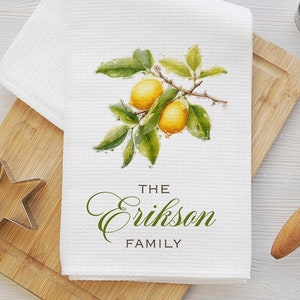 Personalized Dish Towel - Custom Tea Towel - Kitchen Decor - New Couple Gift - Wedding Gift - Family Name Kitchen Towel - Housewarming Gift