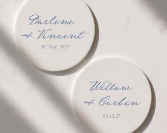 Custom PAPER Wedding Coasters | Personalized Party Paper Coasters, Custom Name | Dinner Party Engagement Party Wedding Reception Decor
