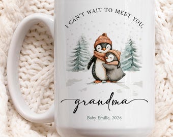 Pregnancy Announcement Grandparent Mug, Baby Announcement, Grandma Mug, New Grandma Grandpa Gift, First Time Grandparents Christmas Gift