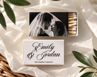 Custom Photo Wedding Matchbook, Wedding Decor, Wedding Gift Bridal Shower, Wedding Guest Favors, The Perfect Match, Party Favors