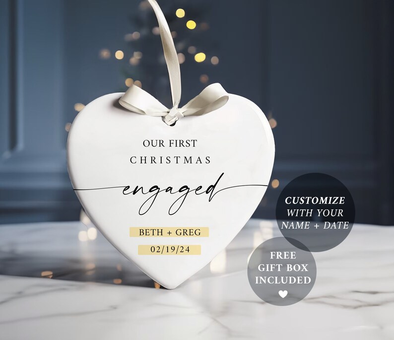 Engagement Christmas Ornament Personalized First Christmas Married