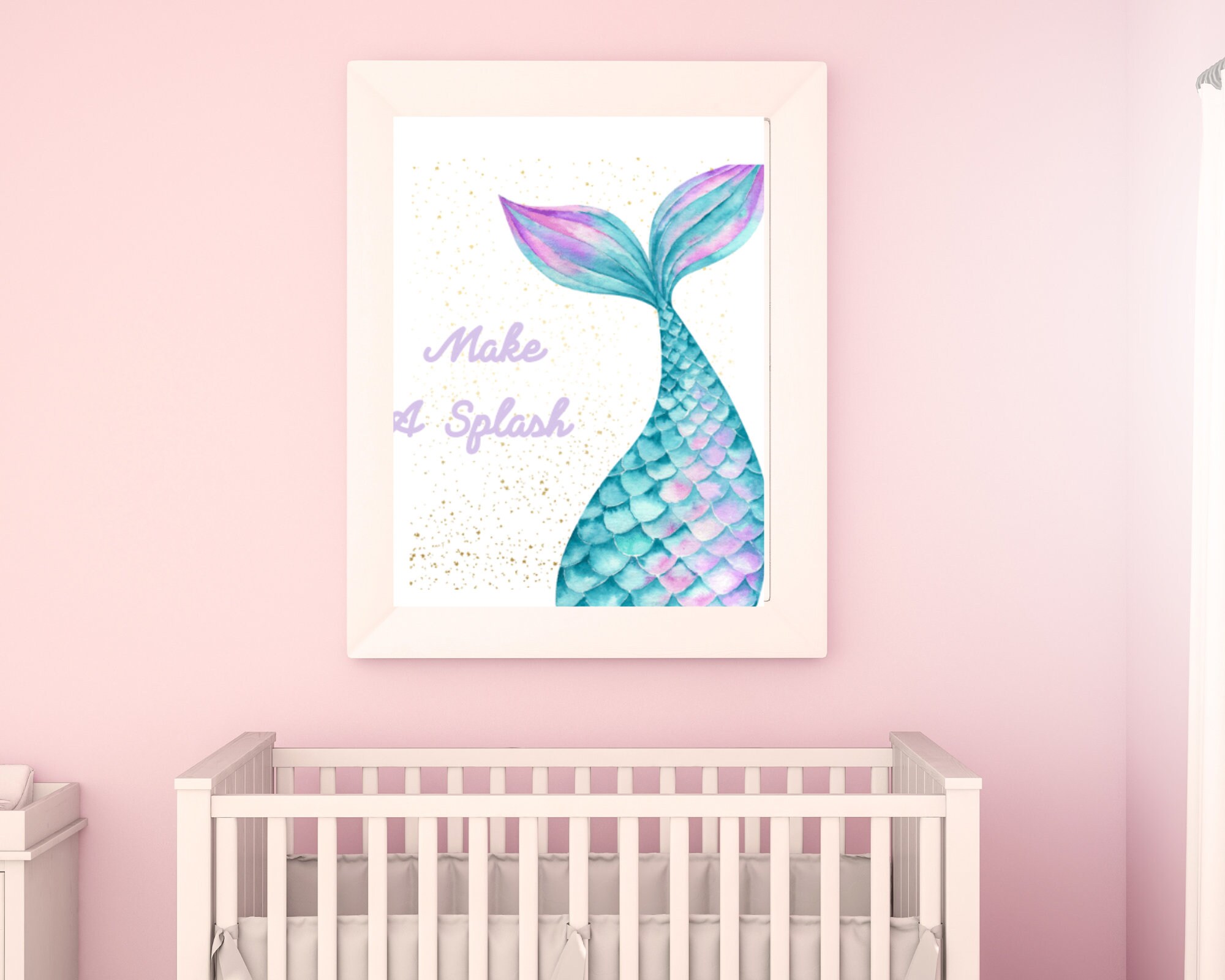 Set of 3 Mermaid Printables, Mermaid Nursery Printables, Mermaid ...