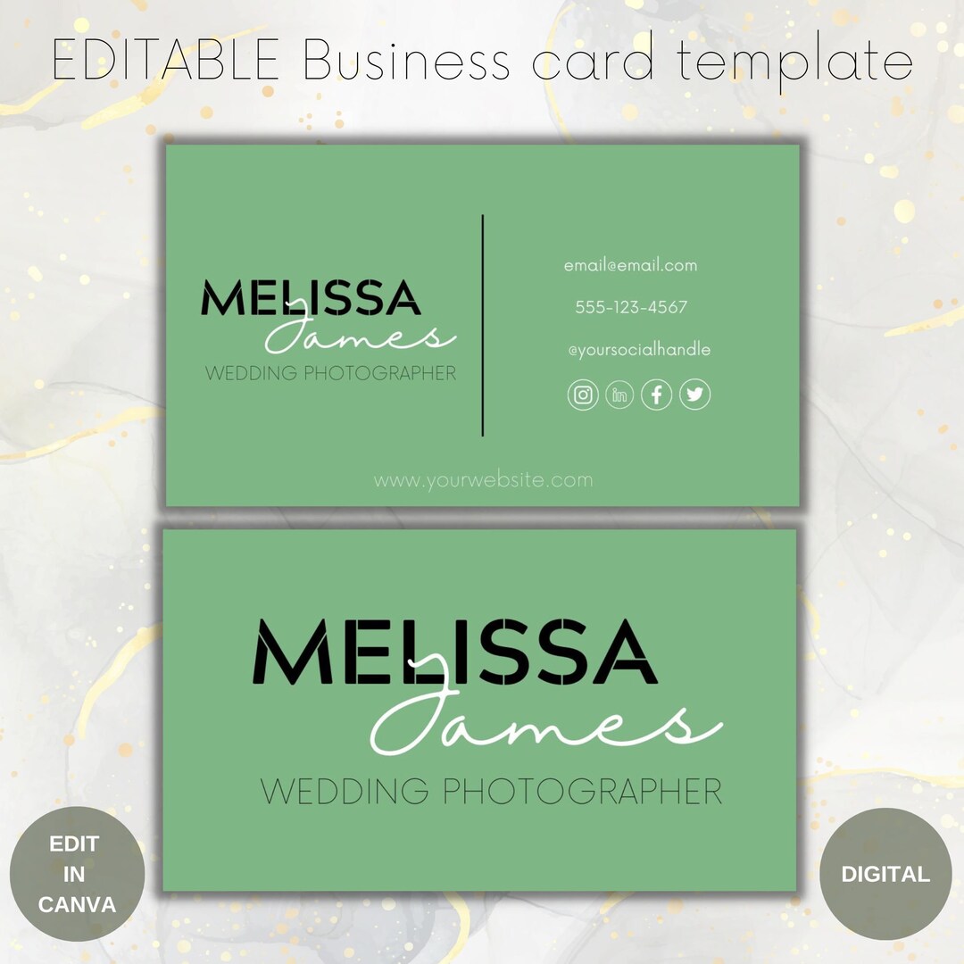 Editable Business Card, Business Card Template, DIY Business Card