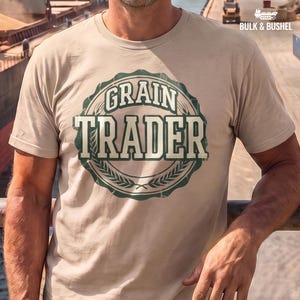Vintage Wheat Crest Tee - Grain Trader Emblem Shipping T-Shirt | Bulk & Bushel 006
