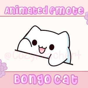 Geanimeerde emote kat bongo | Wimpel | Twitch | Onenigheid | YouTube | Kattenemoties | Leuke emote