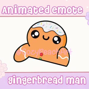 ボンゴ ジンジャーブレッドマン かわいいアニメーションエモート | ストリーマー | Twitch | Discord | KICK | YouTube | クリスマス