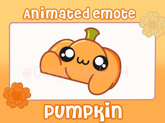Bongo Pumpkin Kawaii Animated Emote | Streamer | Twitch | Discord | YouTube | Halloween Emote