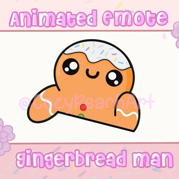 Bongo Gingerbread Man Kawaii Animated Emote | Streamer | Twitch | Discord | KICK | YouTube | Christmas