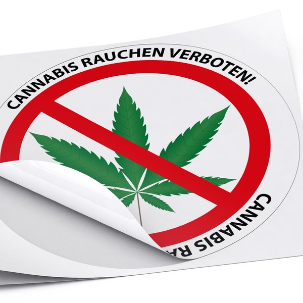 Cannabis rauchen verboten Aufkleber | Sticker | Marihuana | Weed - Größen wählbar