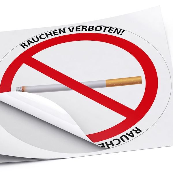 Rauchen verboten Aufkleber | Sticker | Zigarette - Größen wählbar