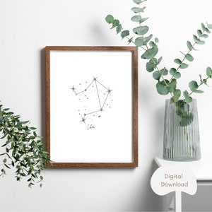 Libra Constellation Printable Art Zodiac Wall Art Gifts for Libra Astrology Line Art Astrology Gift Libra Prints Zodiac Prints Astrology Art