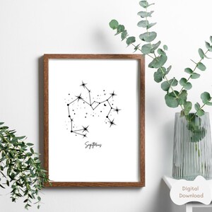 Sagittarius Constellation Printable Art Zodiac Wall Art Printable Wall Art Gift for Sagittarius Minimalist Print Astrology Gifts