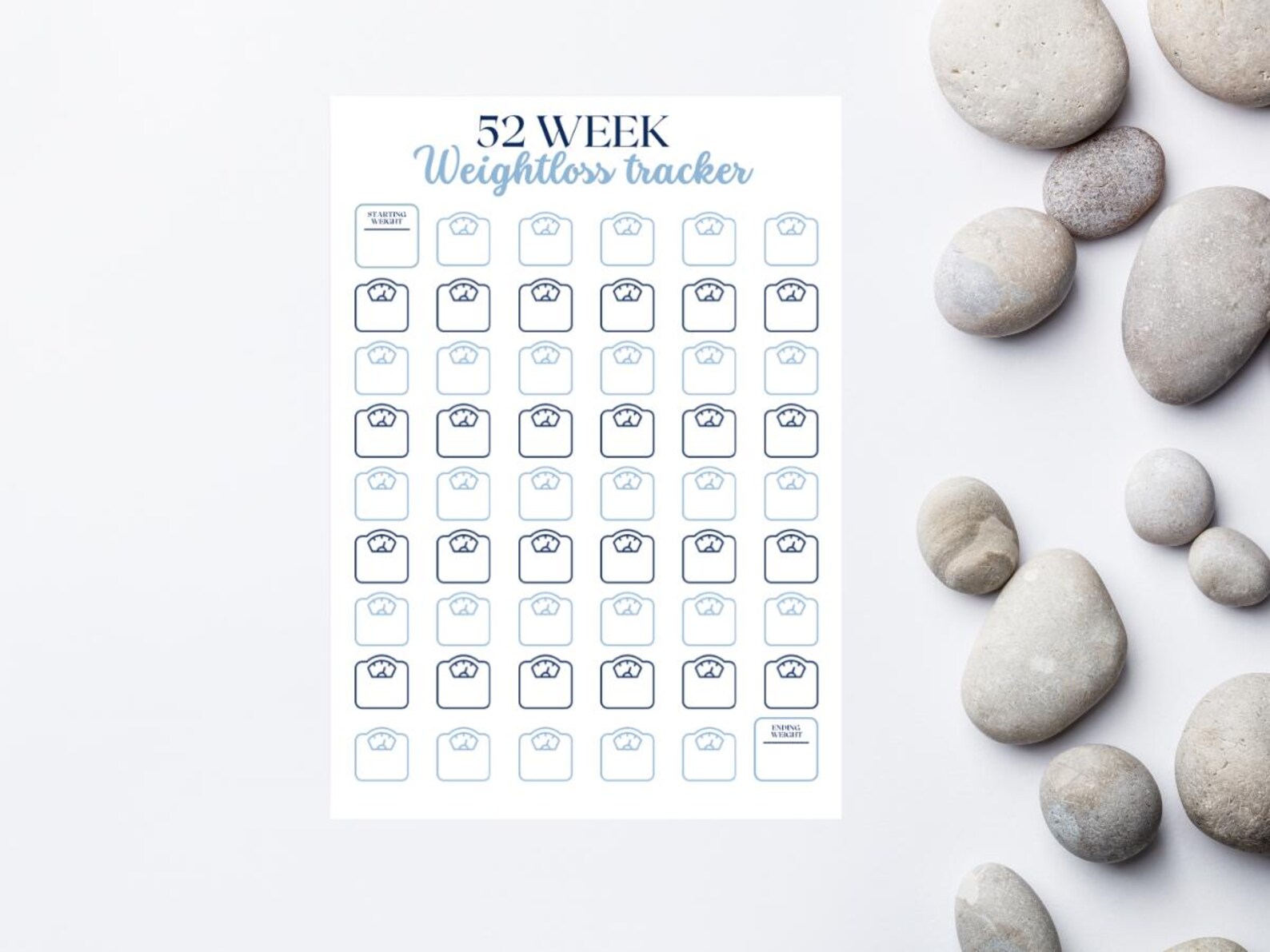 52 Week Weight Loss Tracker: Printable Habit Tracker (PDF) - Etsy