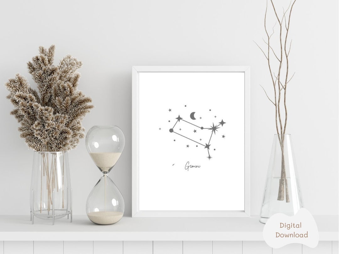 Gemini Constellation Art Print: Zodiac Astrology Gift (digital Download ...