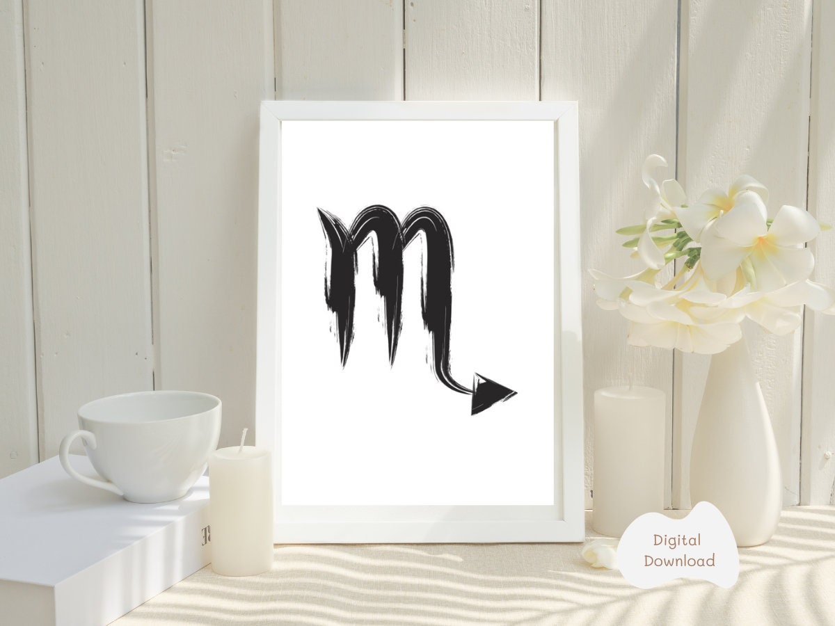 Scorpio Printable Wall Art Zodiac Wall Art Printable Wall Art Astrology ...