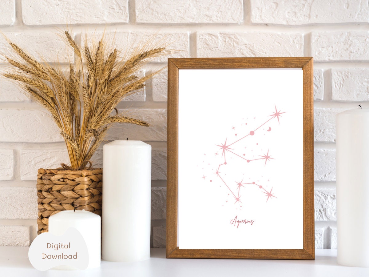 Aquarius Constellation Printable Art Zodiac Wall Art Printable Wall Art ...