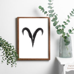 Aries Printable Wall Art, Aries Zodiac Wall Art, Printable Wall Art, Gifts for Aries, Zodiac Art,Aries Sign, Astrology Gifts,Minimalist Art