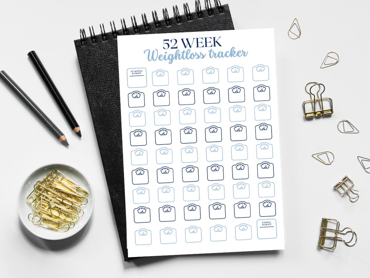 52 Week Weight Loss Tracker: Printable Habit Tracker (PDF) - Etsy