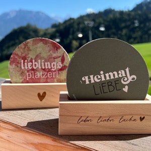 Bierdeckel Halter | Lebn liabn lacha| Bierfuizl | Bierdeckelpappe