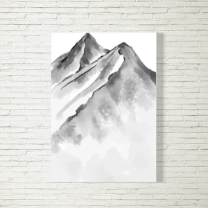 Poster  Berge Aquarell | Poster modern | Poster Print | Typographie | Bayrisches Poster | Geschenk Einweihung | Wohnung