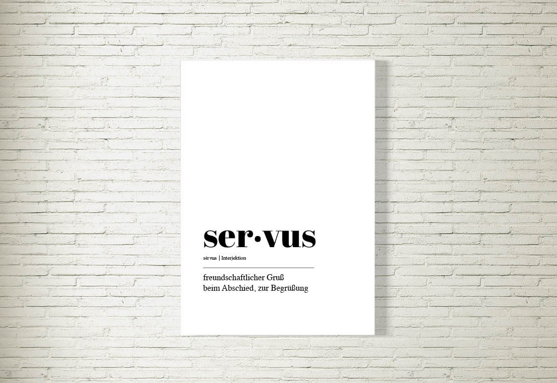 Poster Servus Definition Bavarian Saying Love of Homeland Bavaria Etsy