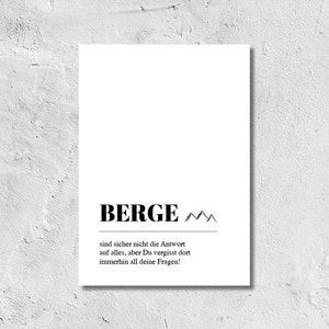 Postkarte Berge Definition