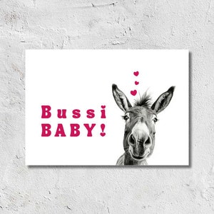 Postkarte Eselliebe