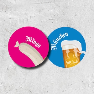 Bierdeckel München Frische Maß & Weisswurscht| Bierfuizl | Bierdeckelpappe