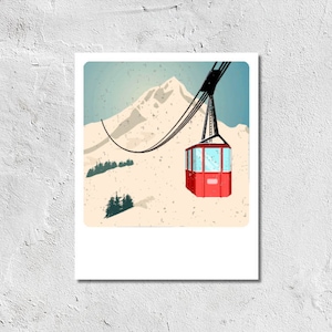 Postkarte Winterzeit Gondel