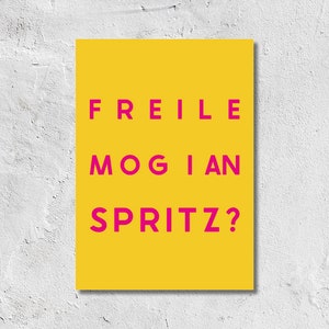 Postkarte Freile mog i an Spritz? | Aperol