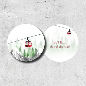 Bierdeckel Geburtstag oder Hochzeit Gondelliebe | Schön, dass Du da bist | Bayrisch oder Hochdeutsch | Gastgeschenk | Tischdekoration