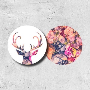 Bierdeckel Flowerhirsch| Bierfuizl | Bierdeckelpappe