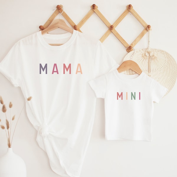 Mama Dada and Mini Shirts, Matching Rainbow Baby Shirts, Mommy daddy and me shirts, Rainbow Matching Hospital Outfit, Matching Hospital Tees