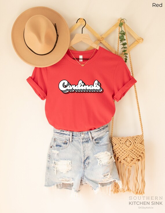 Cardinals Shirt, Cardinals Tee, Cardinals Game Day Shirt, Retro Cardinals Shirt, Cardinals Fan Gift, Teacher Gift, Groovy Cardinals Shirt