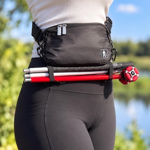 Original White Cane Crossbody Bag, Folded Cane Holder, Blind and Low Vision Travel Bag
