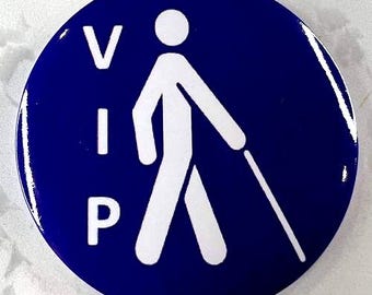 VIP Stickman with Cane Magnetic Button for blind friend