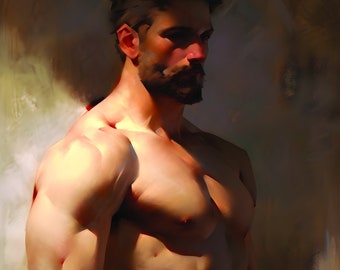 Digital Painting, Gay art, Male painting, Male Portrait
