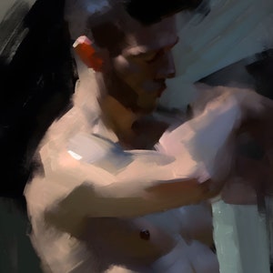 Impressionistic Painting, Gay art, Male painting, Male Portrait