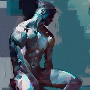 Expressionistic Painting, Gay art, Male painting, Male Portrait