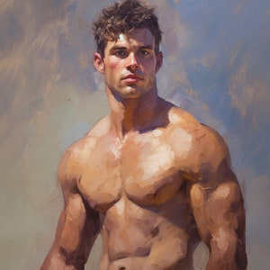 Impressionistic Painting, Gay art, Male painting, Male Portrait